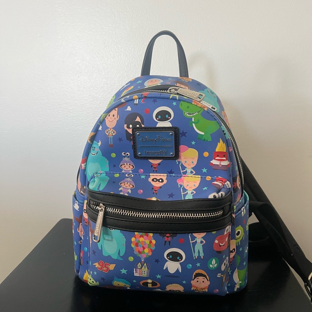 Disney Blue LoungeFly Backpack with Characters